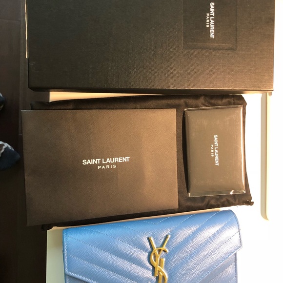 YSL Saint Laurent Monogram Logo Leather Wallet - Picture 6 of 8